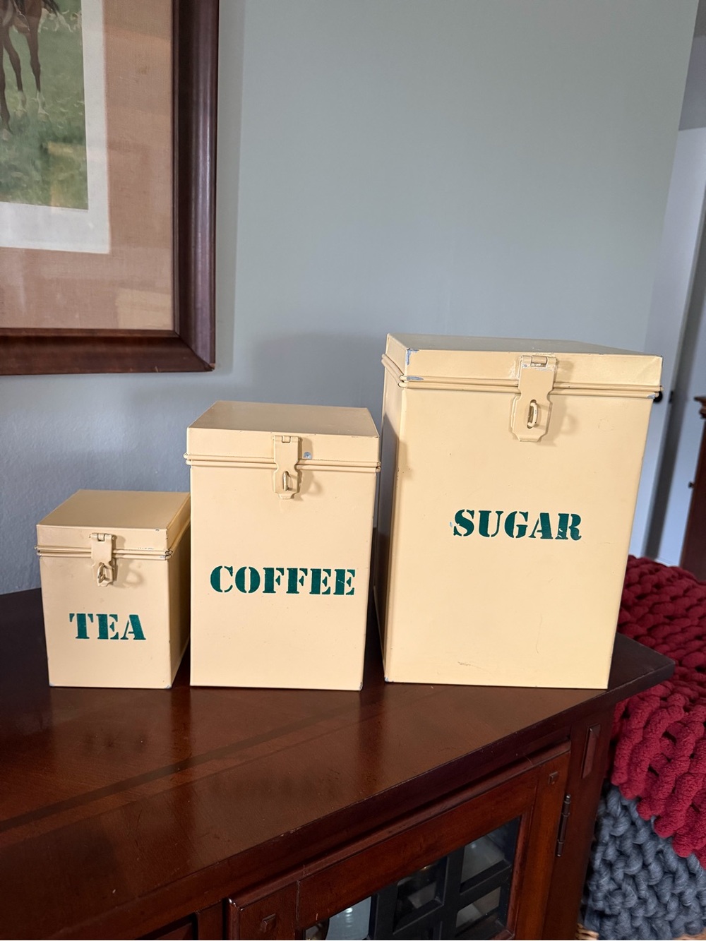 Vintage Metal Canister Set of 3